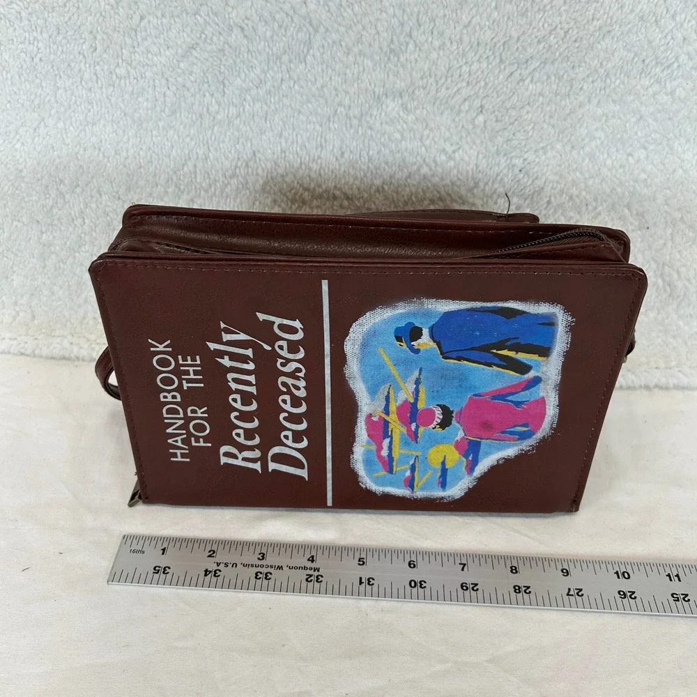 Beetlejuice Handbook for the Recently Deceased Book Crossbody Bag Purse‎ Brown